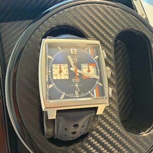 TAG Heuer Monaco Navy and Silver Watch